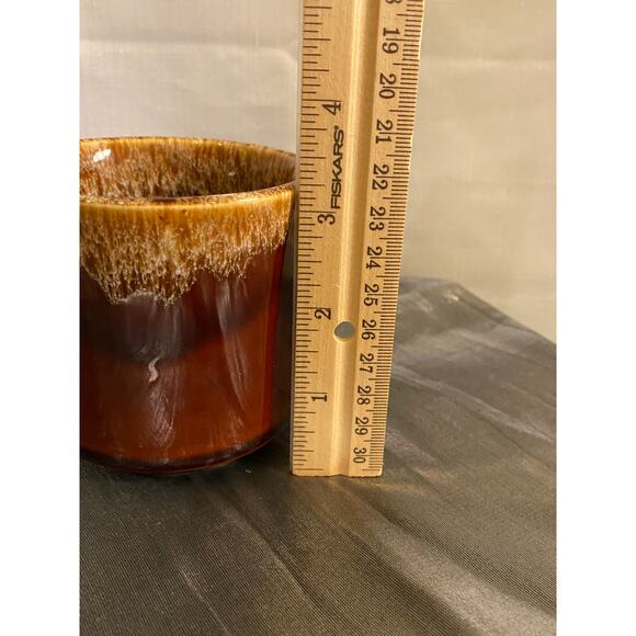 Vintage 70s McCoy Pottery USA Brown Drip Glaze Coffee Tea Mug Cup 3 in tall EUC - Picture 10 of 11